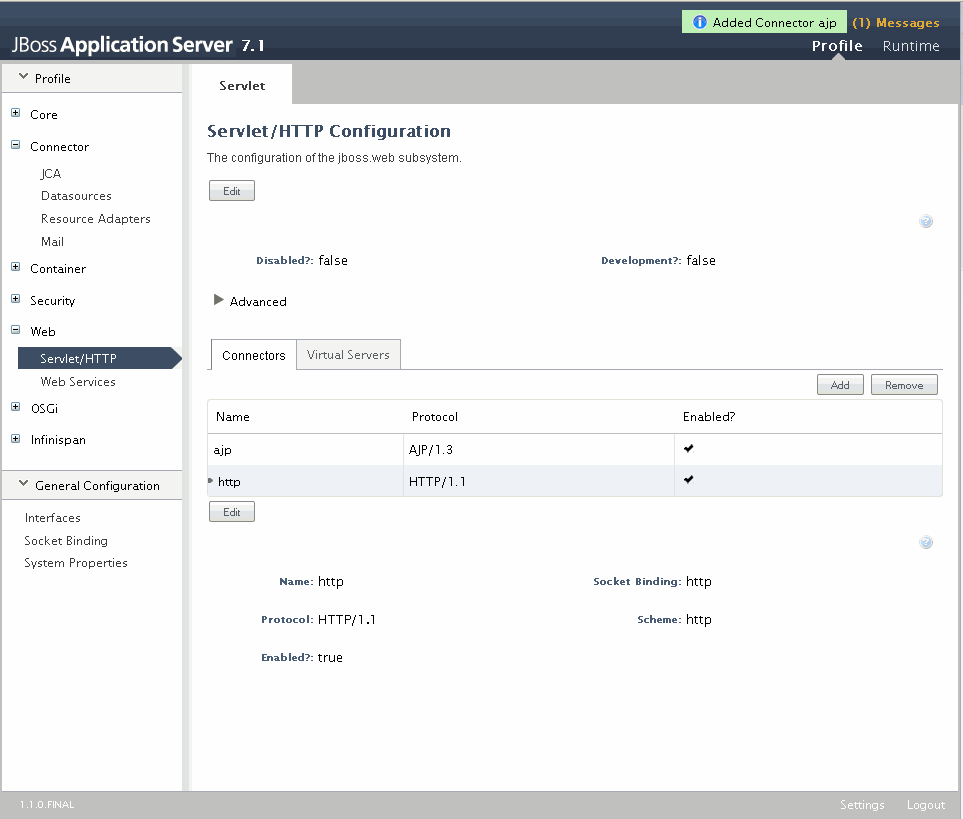 JBoss 7.1.1 AJP Connector